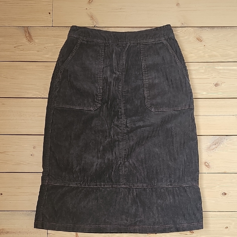 Boden Charcoal Corduroy Pencil Skirt